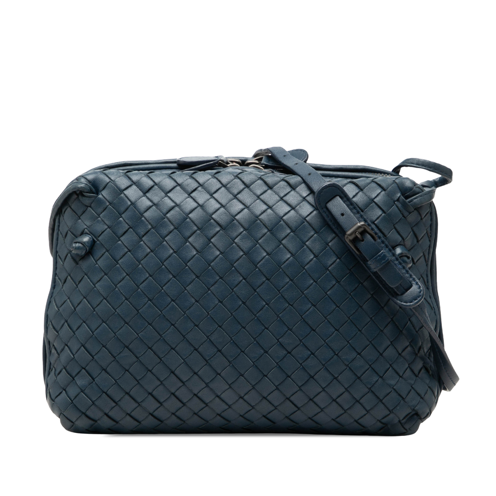 Pre-Loved Bottega Veneta Nappa Intrecciato Nodini Double Zip Crossbody